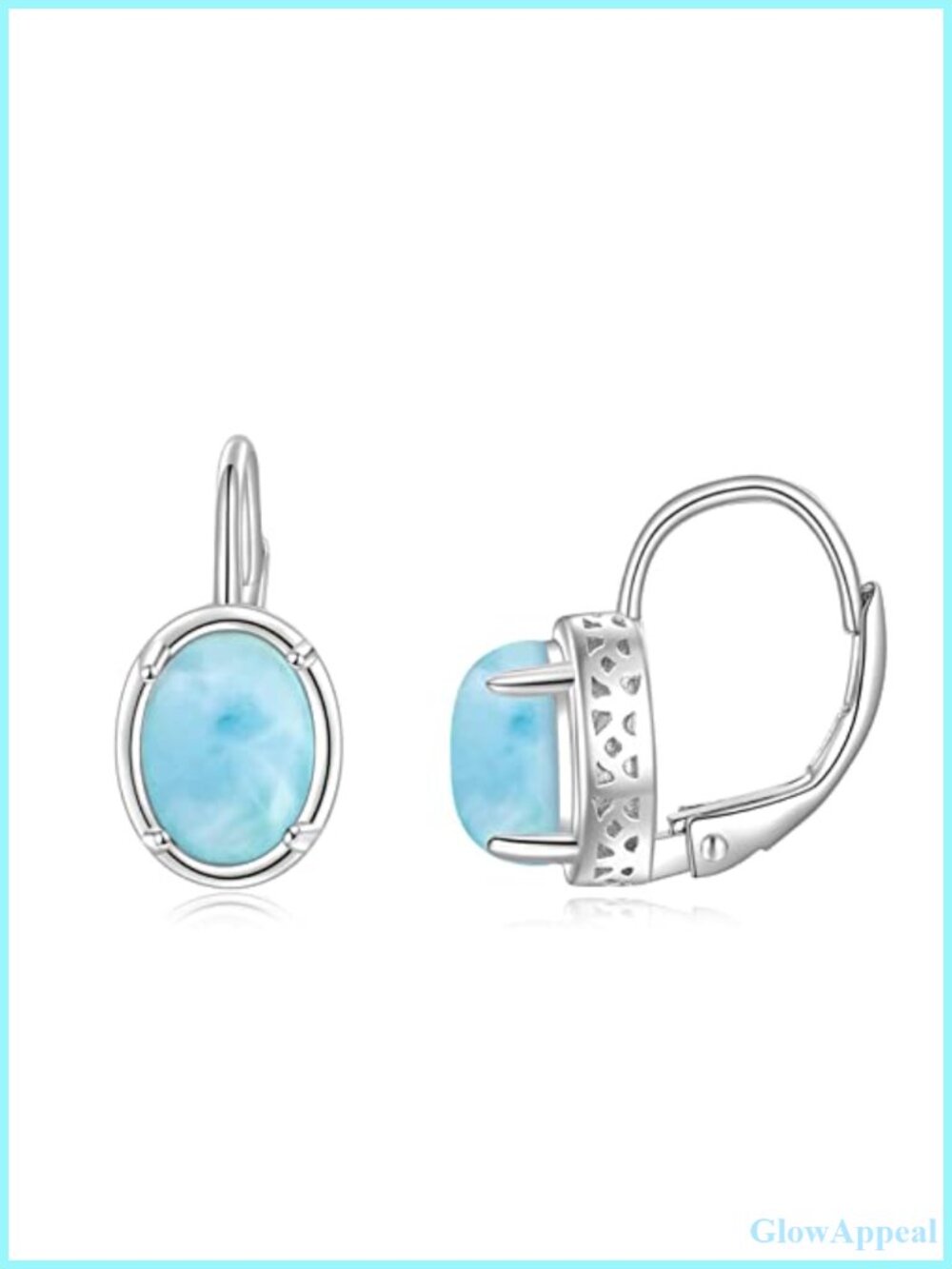 Sterling Silver Leverback Dangle Earrings for Women Gemstone Drop
